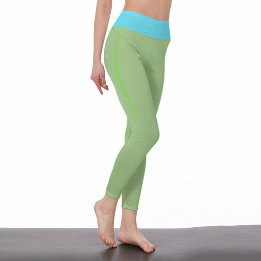 High Waist Full-Length Leggings Spring Fern | Women Yoga & Exercising Leggings - Weave West