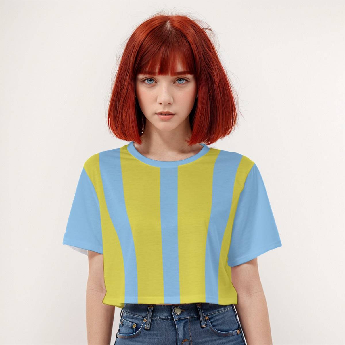 Casual Boxy Crop Tee Sunlit Sky | Boxy Crop Workout Tee - Weave West