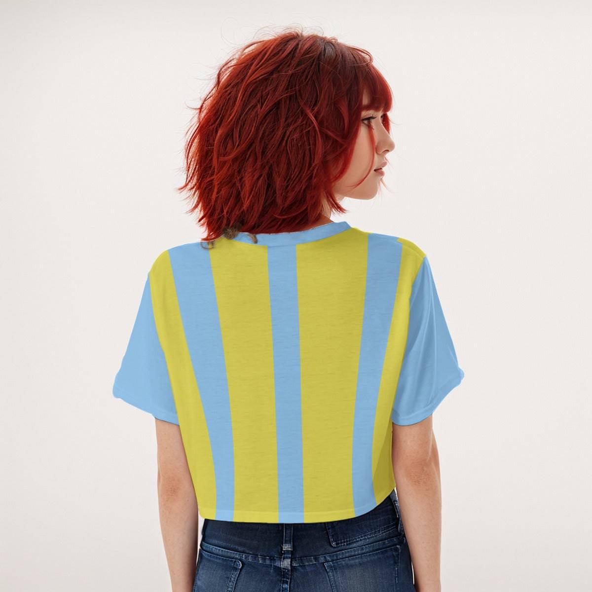 Casual Boxy Crop Tee Sunlit Sky | Boxy Crop Workout Tee - Weave West