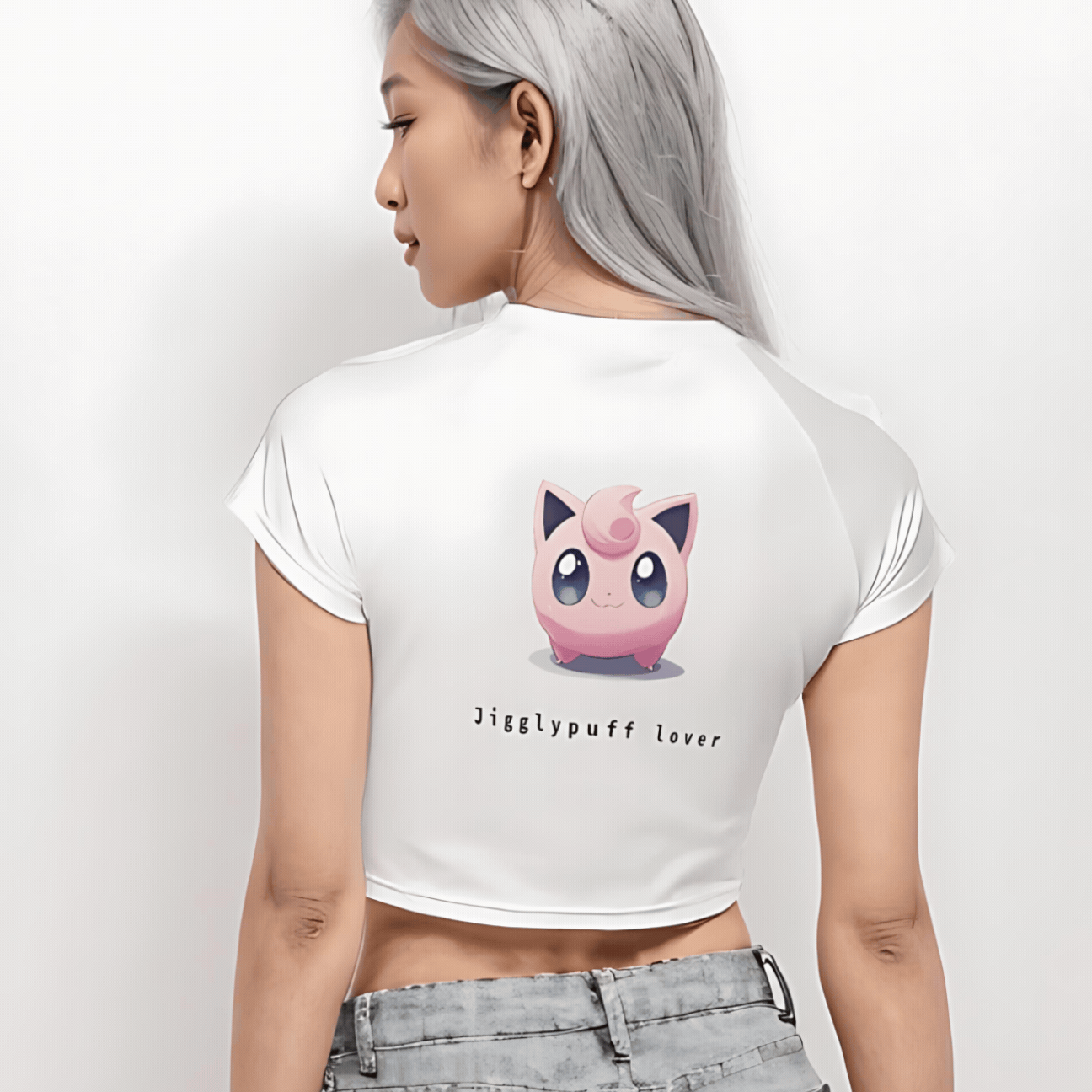 Cropped Workout Top T-Shirt Jigglypuff Lover | Apparel Printing - Weave West
