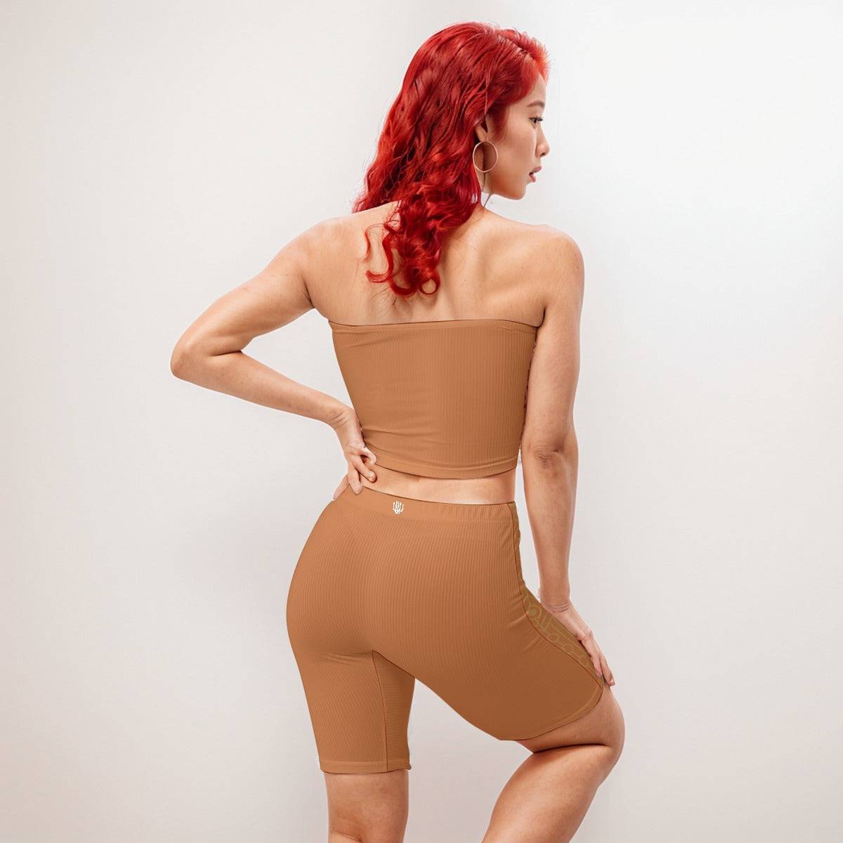 Tube Top And 7 Inch Inseam Shorts Set Emberglow | Matching Sets Women Workout - Weave West