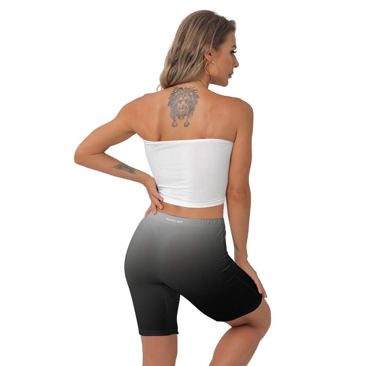 Women 7 Inch Shorts Gradient (Black) | Biking & Workout Shorts - Weave West